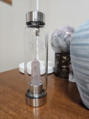 Crystal Infused Glass Water Bottle